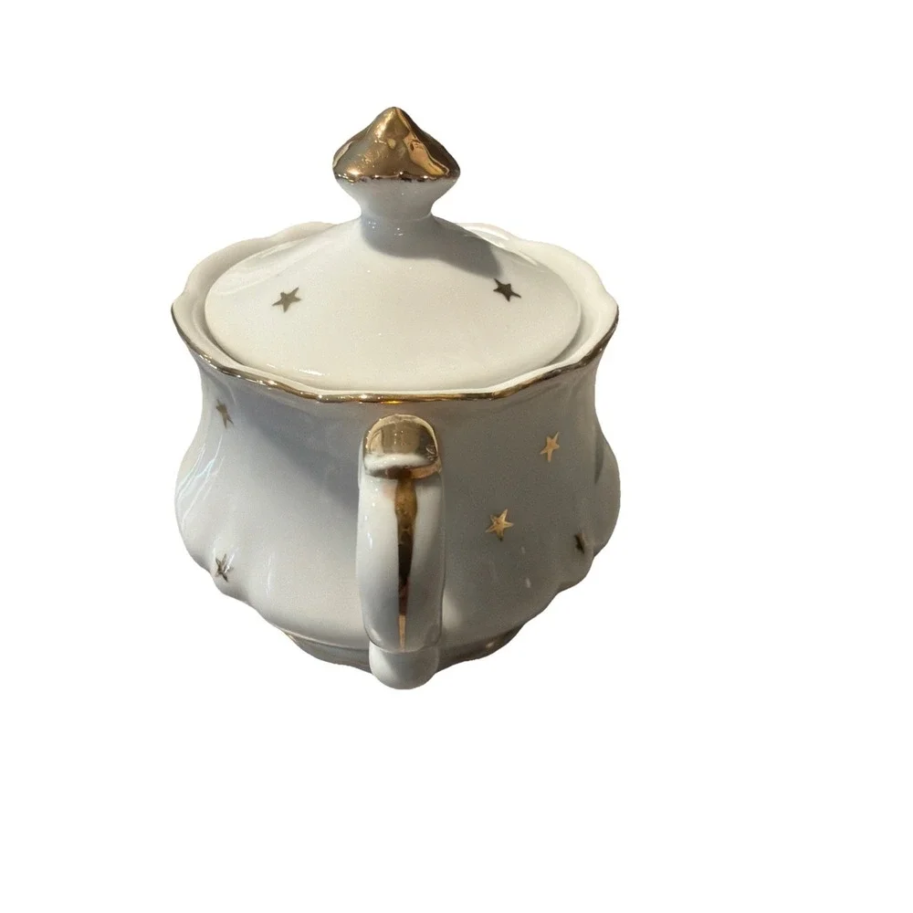 Vtg  Lefton Order of the Eastern Star 1950s Porcelain Sugar Bowl Gold‎ Trim